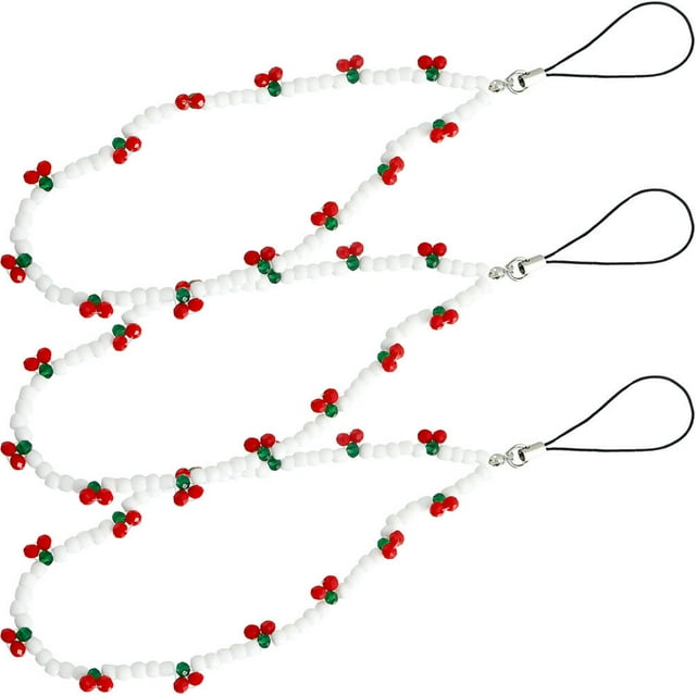 MasteelfCA 3pcs Phone Lanyards Delicate Phone Charms Beaded Mobile Phone Handbag Hanging Chains