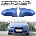 thumbnail image 2 of Trayknick 2Pcs Rearview Mirror Shell Car Styling Horn Design Blue Perfect Matching Side Mirror Cover 51167292745 51162222543 51162222544 for, 2 of 13