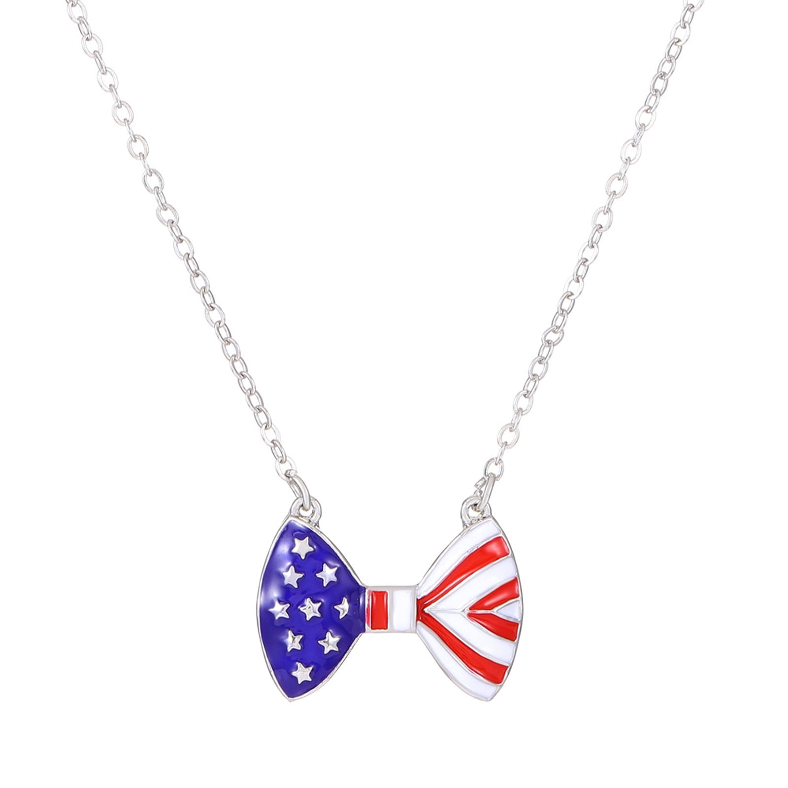 Midsumdr 4th of July Necklaces for Women Patriotic American Flag Heart ...