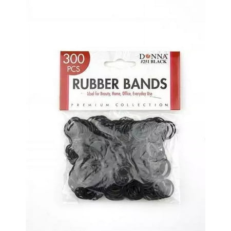 Donna Hair Rubber Bands 250 ct Black
