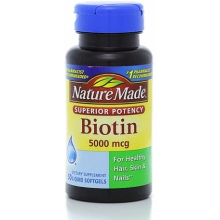 Nature Made 5000 mcg Biotine liquide Gélules 50 ch (Pack de 6)