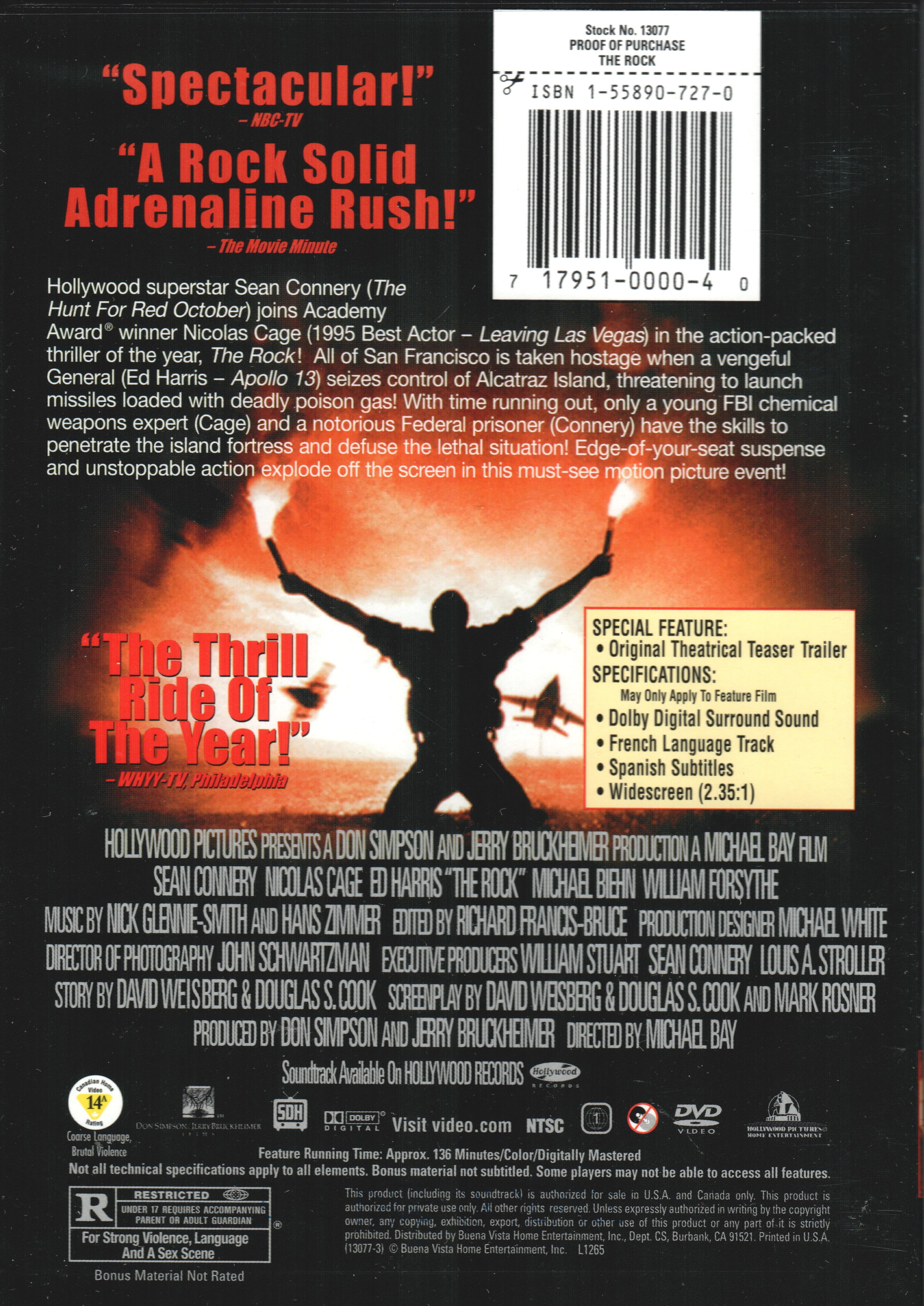 Disney's The Rock (DVD) - Action Thriller, Alcatraz Siege