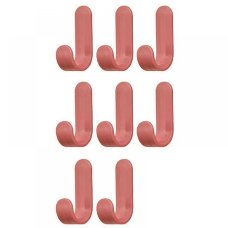 

J-shaped Strong And Seamless Non-perforated Hook Behind The Household Door Red