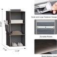 thumbnail image 3 of Organisateurs et Rangement Suspendus pour Garde-Robe Étagères de Rangement Suspendues à 3 Tablettes pour Garde-Robe VR Gris, 3 of 5