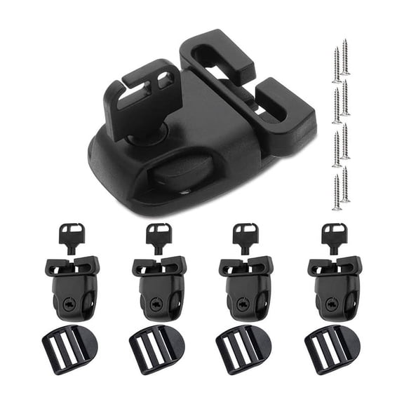 IMCBSTT 4 Sets Spa Hot Tub Cover Clips Latch Replacement Kit Hot Tub Cover Latches Clip Lock for Cover Straps with Keys hot tub cover clips