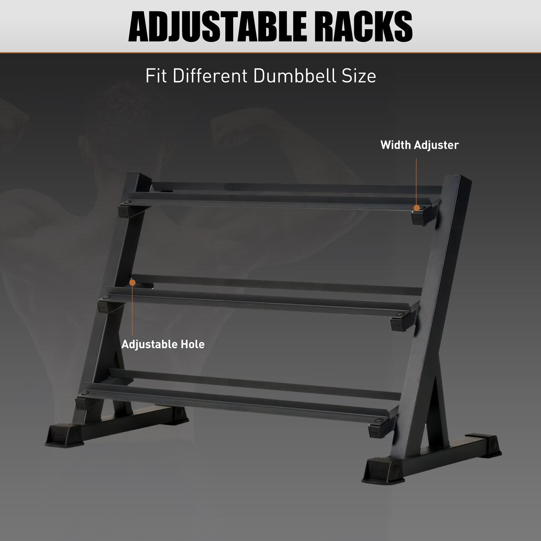 S-HOME 3-Tier Dumbbell Rack Stand With Heavy Duty Design, Supports 5-50lb Weights, 1000lb Max Capacity for Organized Storage