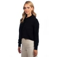 thumbnail image 4 of Next Level - Women's Laguna Sueded Raw Edge Crop Hoodie - 9384 - Black - Size: XS, 4 of 4