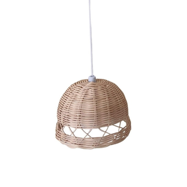 Pantalla de lámpara de ratán, colgante de techo, pantalla de luz hecha a mano, decoración de lámpara, cesta creativa, lámpara de araña, pantalla para