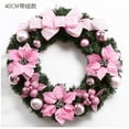 thumbnail image 2 of Leojiow 40 Inch Wreath Greenery For Front Door Indoor Outdoor Window Mantel Holiday 40X40Cm Pink, 2 of 7