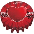 thumbnail image 5 of Valentine Heart Pattern Tablecloth 60 Inch Round Valentine''s Day Red Black Rose Tablecloths Washable Tablecloth for Party Holiday Kitchen Dining Room Indoor Outdoor Decoration, 5 of 6