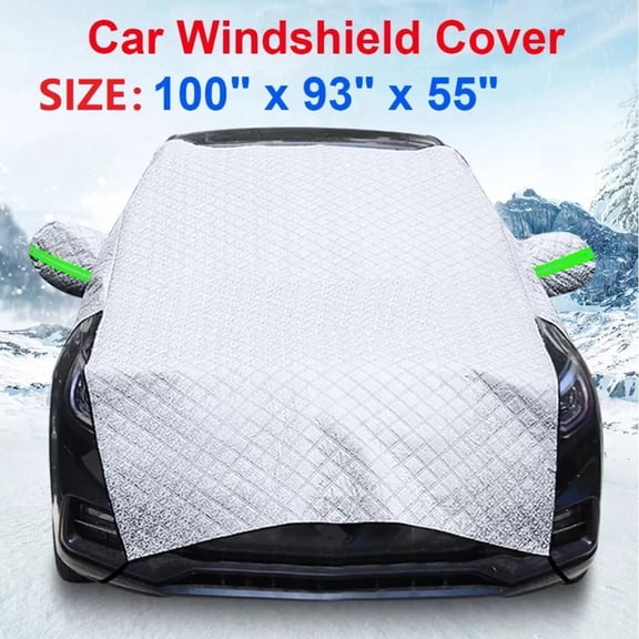 FFORCE 420DCar Thick Windshield Cover Protector Winter Snow Ice Rain Frost Guard Sun Shade Auto Front Window Shield Weatherproof Anti-Freeze