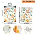 thumbnail image 5 of Yayeee 2 Pack Qtip Holder Bathroom Cotton Swab Canister with Lid Clear Dispenser Set, Orange Retro Flower, 5 of 6
