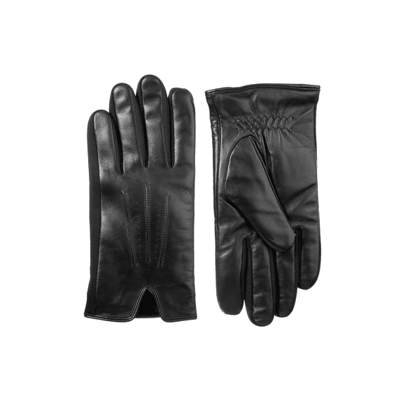 Men's Isotoner Genuine Leather Glove, Black, Size: LG