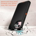 thumbnail image 7 of I-HONVA Compatible with iPhone 15 Case,3-Layer Military Grade Drop Protection Anti-Slip Bumper Rugged Shockproof Dustproof Protection 6.1 inch Phone Case,Black Orange, 7 of 7