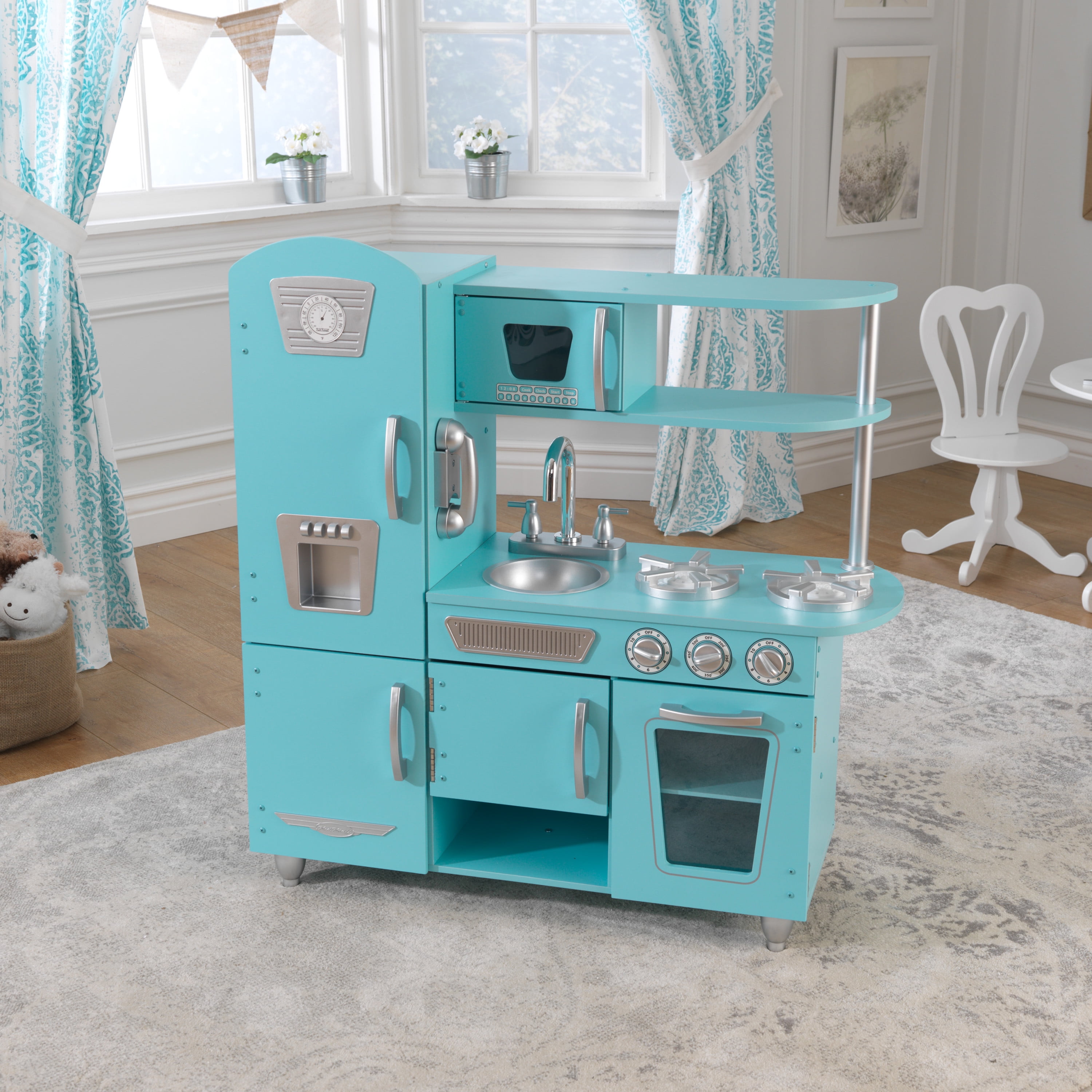 Kidkraft Vintage Play Kitchen Blue Walmart Com Walmart Com
