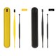 thumbnail image 5 of Juego de 2 Limpiadores de Oídos Doble Punta con Estuche de Cuero Amarillo, Acero Inoxidable y PU, Opción de Color Negro, Kit de Higiene Auditiva Portátil., 5 of 6
