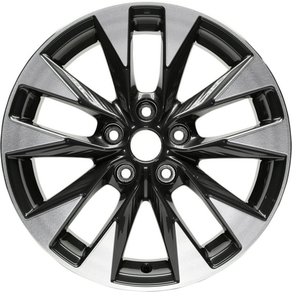 17 X 6.5 New Aluminum Alloy Wheel Replica, Machined Dark Bluish Charcoal Metallic, Fits 2016-2019 Nissan Sentra