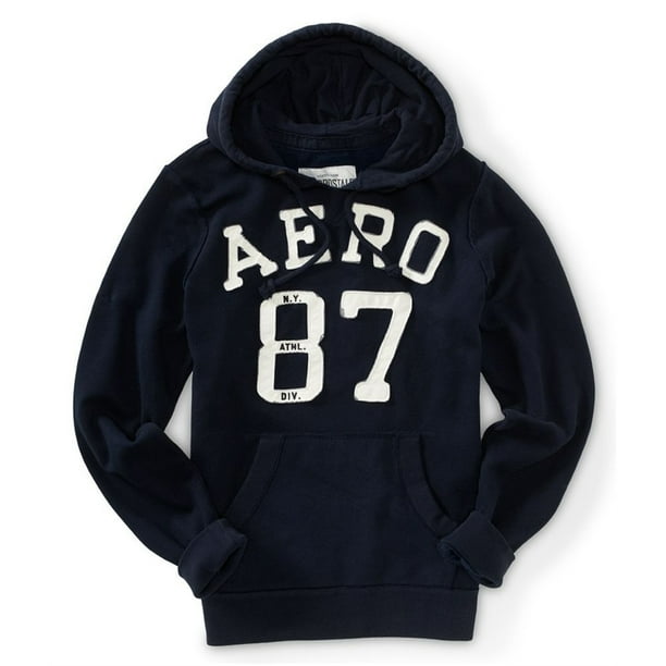 Aeropostale Sudadera con capucha para hombre Aero 87, azul, XS - Main Image