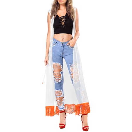 Womens Vintage Loose Chiffon Blouse Boho Free Size Plain Coat Shawl Kimono Beach Flyaway Cardigan Tops