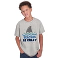 thumbnail image 5 of Beaches Be Crazy Funny Swimming Shark Crewneck T Shirts Boy Girl Teen Brisco Brands XS, 5 of 6