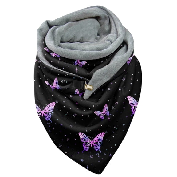 Seductiva Christmas Scarves for Women Women's Scarf Warm Winter Thermal Printed Button Windproof Wrap Shawls Pashmina Scarves Cute Patterned Puffer Casual Snow Cold Weather