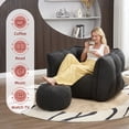 thumbnail image 4 of MEIGUGAO Adult Solid Print Oversized Bean Bag Chair, Black, 4 of 16