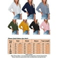 thumbnail image 2 of MAWCLOS Womens Long Sleeve Button Down Shirt Blouse Loose Fit Casual V-Neck Tops Turn Down Collar Shirt, 2 of 3