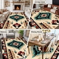 thumbnail image 6 of 5x7 Washable Area Rug, Abstract Ethnic Style Non-Slip Large Rectangle Rug for Living Room Bedroom, Retro Brown Red Weaving Pattern Indoor Floor Mat for Home Decor, 6 of 9