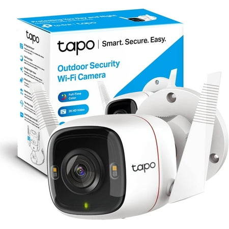 2K+ Outdoor Wired Security Camera - Person/Vehicle/Motion Detection, 24/7 Recording, Starlight Color Night Vision, Subscription-Free Local Storage or Optional Cloud, Works with Alexa, C320WS