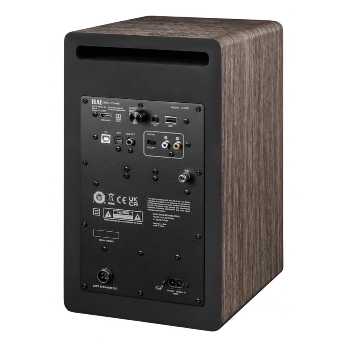 ELAC DCB61 Debut ConneX Powered Bookshelf Speaker - Pair (Walnut)