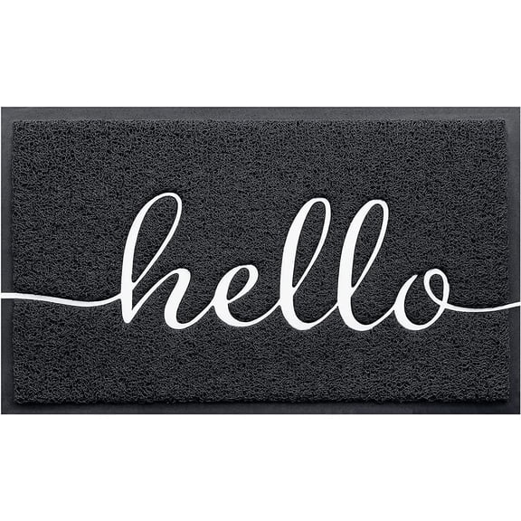 Door Mat (36"x24",Black) Welcome Mat Low Profile Floor Mat Front Doormat Indoor Outdoor Door Non Slip Rugs for Entryway, Patio, High Traffic Areas