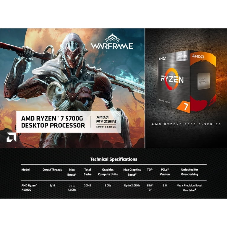 ICEWOLF Gaming PC, AMD Ryzen 7 5700G, 16GB RAM, 1TB SSD, Radeon