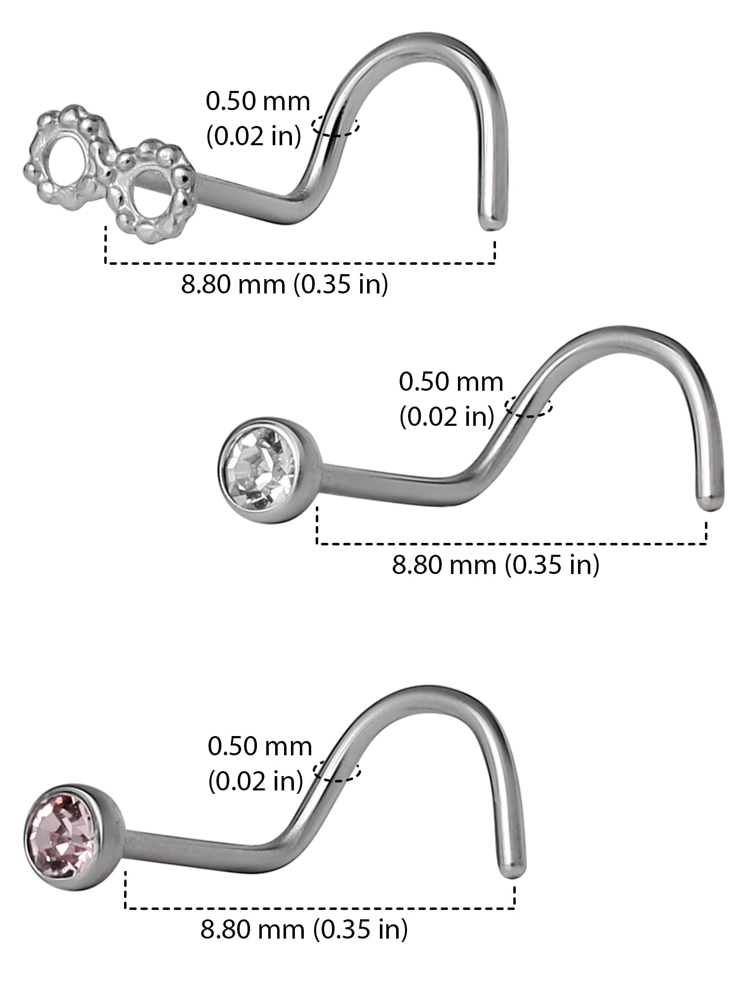 Body Jewelry Women's Body Jewelry Stainless Steel 22g Infinity Nostril Screw