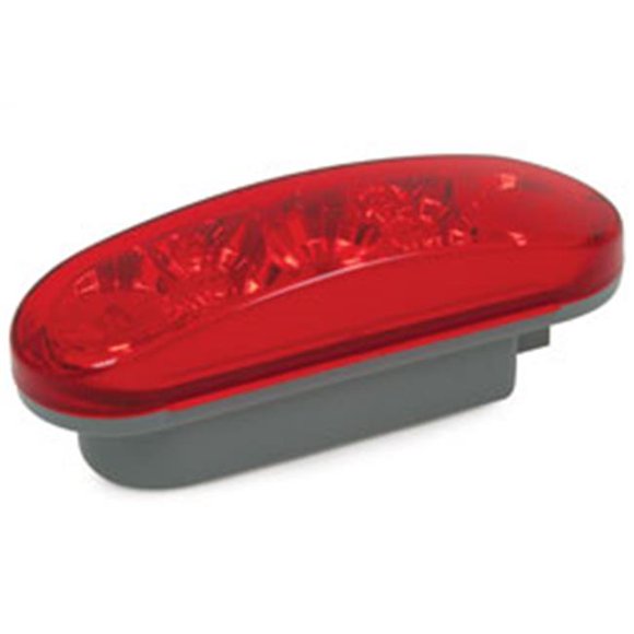 RoadPro RP6064RSMD LED 6.5 x 2.25 Oval Diamond Lens Sealed Light 7 LEDs- Red