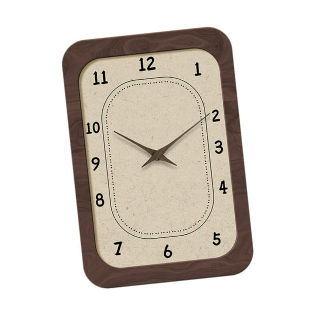 Reloj de pared de madera silencioso, creativo, fácil de leer, sin tictac, para decoración de apartamentos. Estilo A