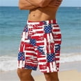 thumbnail image 4 of BVnarty Men's Summer Daily Patriotic Swim Shorts, 4th of July Trendy Print, Quick Dry Breathable Material Elastic Drawstring Waist Hot Pink XL, 4 of 6