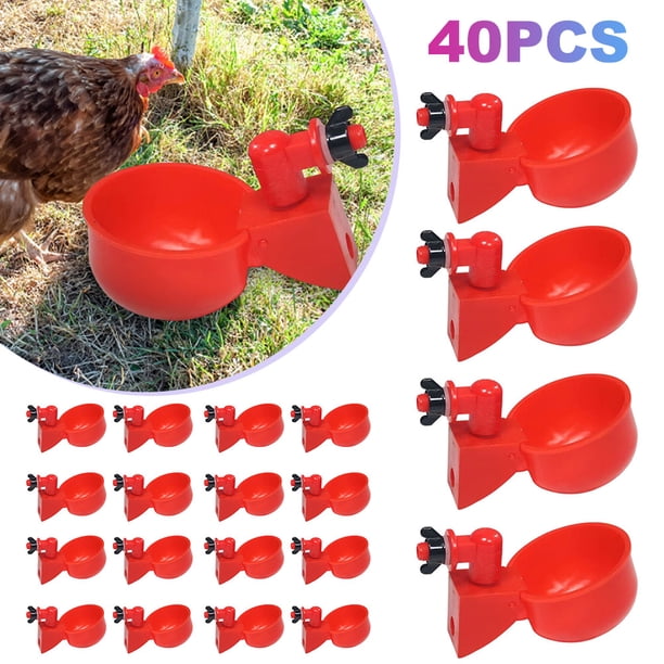 Para Pollos Bebedero Automático Versátil Corral Color Rojo 4 Uds.