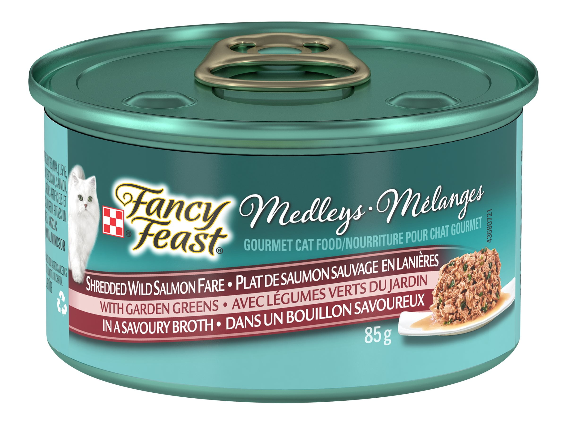 Fancy Feast Medleys Plat de Saumon Sauvage en Lanières dans une Sauce Savoureuse, Nourriture Humide pour Chats 85 g 85 g