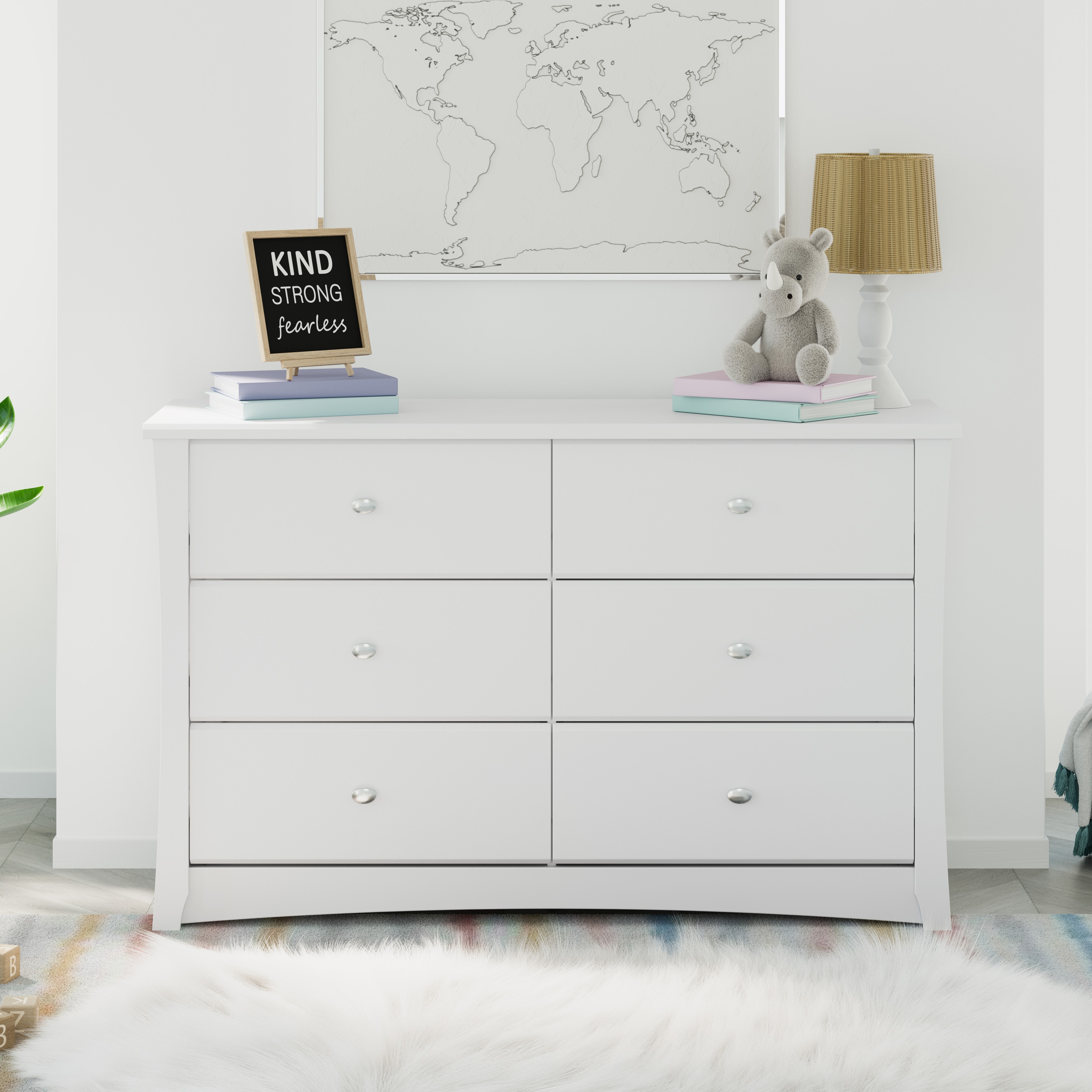 Storkcraft Crescent 6 Drawer Kids and Baby Double Dresser White - image 3 of 14