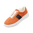 thumbnail image 3 of Womens Retro Low Top Platform Casual Shoes Bright Pink Faux Suede Non Slip Thick White Sole Comfort for Walking Shopping Daily Wear Ladies Sneakers 39, 3 of 7