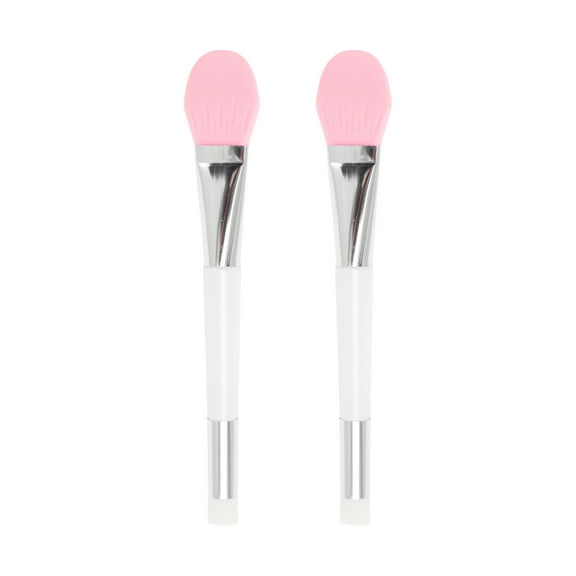 Unique Bargains 2 Pcs Smooth Face Mask Brush Double-headed Pink