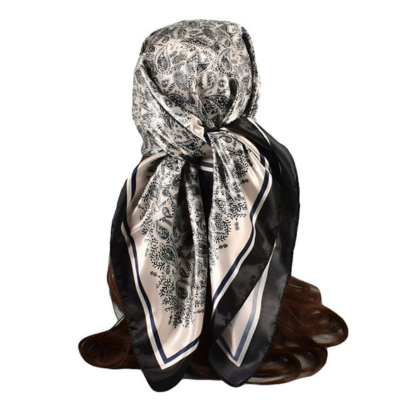 TELOLY Silk Satin Scarf Hair Wrapping Khaki, Beige