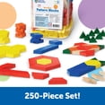 thumbnail image 4 of Learning Resources Wooden Pattern Blocks, 250-piece Math Set, Math Toys for Kids Ages 3+, 4 of 6