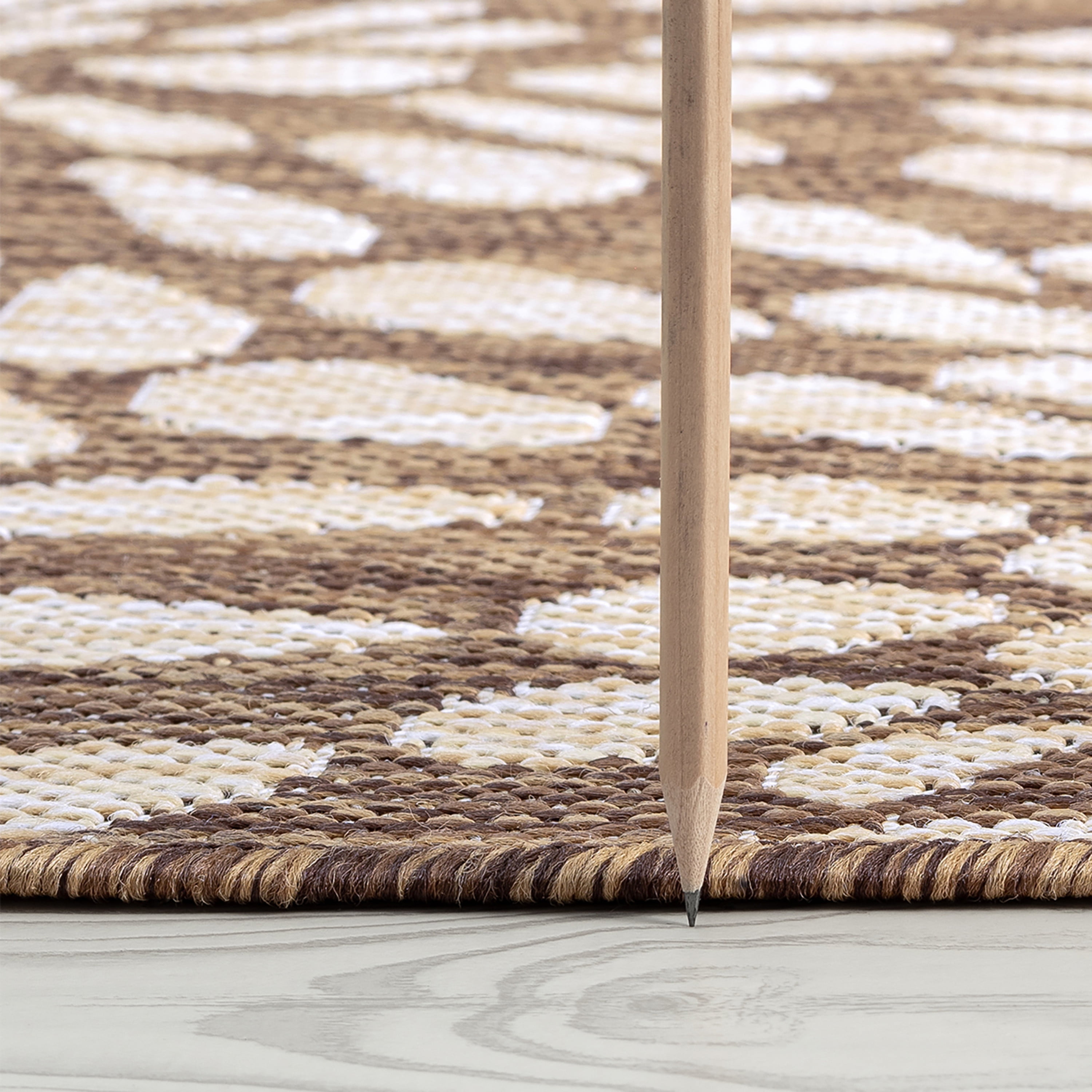 2x3 Water Resistant, Small Indoor Outdoor Rugs for Patios, Front Door Entry, Entryway, Deck, Porch, Balcony | Outside Area Rug for Patio | Brown, Floral | Size: 2' x 3'