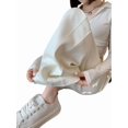 thumbnail image 3 of Women Sweatpants Wide Leg Drawstring Workout Casual Baggy Pants High Waist Cream White XL, 3 of 9