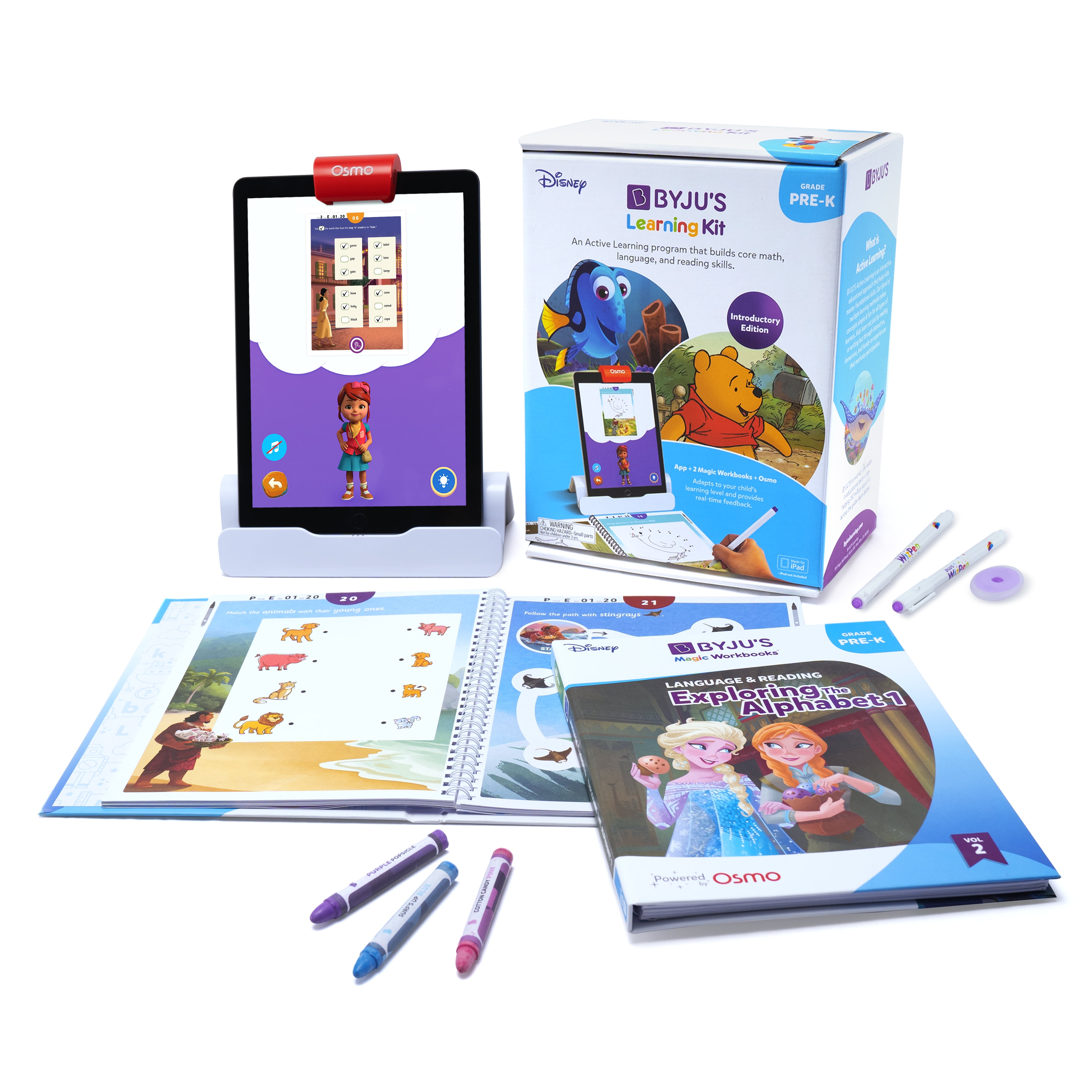 BYJUS Learning Kit: Disney, Pre K, Introductory Edition, Preschool Workbooks Age 3, 4, 5, Pre K Learning Toys, Preschool Learning Games, Math Games, Puzzles, Phonics, Sight Words, Reading Workbooks