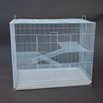 3 Tier Pet Cage Habitat for Cat Ferret Guinea Pig Hamster Rat Sugar Glider Chinchilla (24inch Width, White)