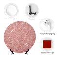 thumbnail image 4 of Daiia Rose Gold Glitter Printed Pattern Ceramic Plate Dinner Plates Bone China Decorative Plates with Display Stand Art Ceramic Ornaments for Wall Hanging Decoration-7in, 4 of 6