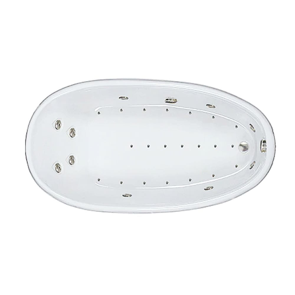 WaterTech Acrylic 72 in. x 36 in. EOW Drop-In Whirlpool and Air Bath Combination Tub - Biscuit