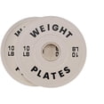 thumbnail image 1 of Bingirl White 10 LBS Pairs of Rubber Bumper Weight Plates - Changeable Weight Plates Set, 2-Inch Fractional Weight Plates for Home Gym Weightlifting and Strength Training, 1 of 8